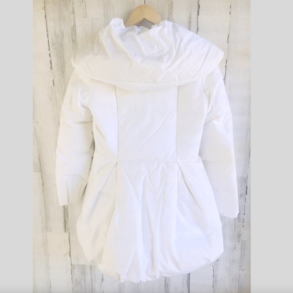 Alice+Olivia Blakely Flared Puffer Coat Duck Down - Picture 11 of 15